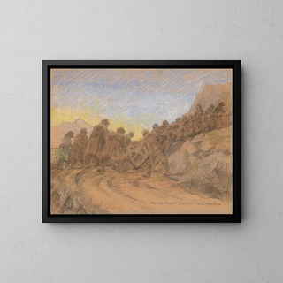 the Battle Field at Hartkara - Elemér Halász-Hradil — framed artwork on a wall