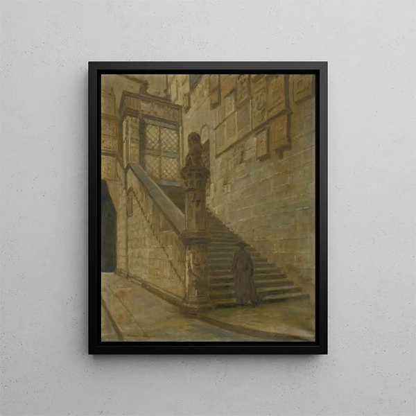 Florence Painting - Elemér Halász-Hradil — framed artwork on a wall
