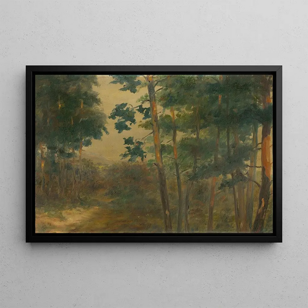 View of the Forest - Elemér Halász-Hradil — framed artwork on a wall