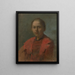Girl in Red Dress - Elemér Halász-Hradil — framed artwork on a wall