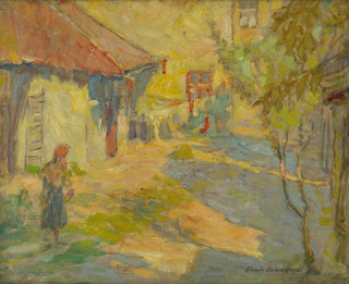 In the courtyard - Elemér Halász-Hradil — artwork view