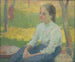 Peasant girl in a garden - Elemér Halász-Hradil — artwork view