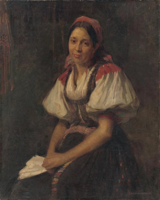 Elemr HalszHradil - Peasant Woman in Folk Costume.webp