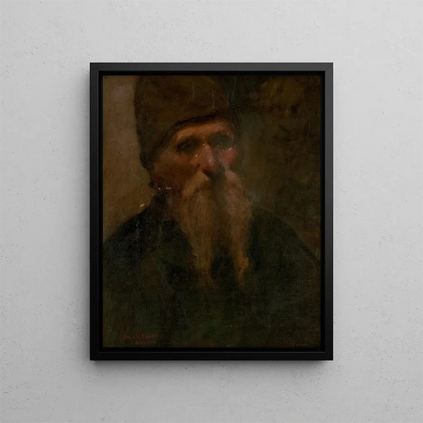 Portrait of an Old Man - Elemér Halász-Hradil — framed artwork on a wall