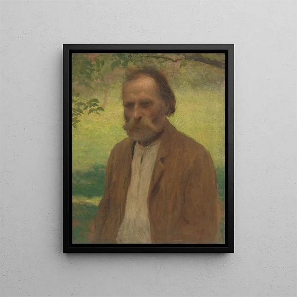 Old man outdoors - Elemér Halász-Hradil — framed artwork on a wall