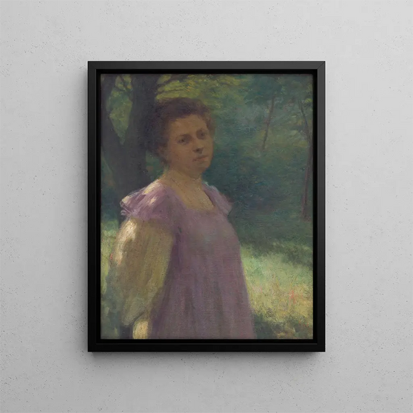 Under a tree - Elemér Halász-Hradil — framed artwork on a wall