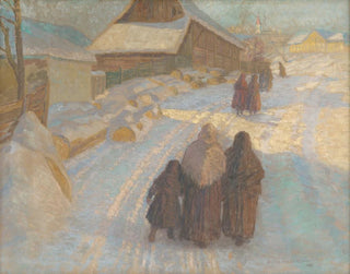 Winter in the Village - Elemér Halász-Hradil — artwork view