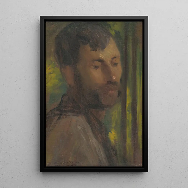 Head of Worker - Elemér Halász-Hradil — framed artwork on a wall