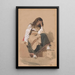 Reproduction of the painting of a Sitting Peasant Girl in Contemplation - Eleuterio Pagliano