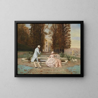 Conversation dans le parc - Elia Joseph Laurent — framed artwork on a wall