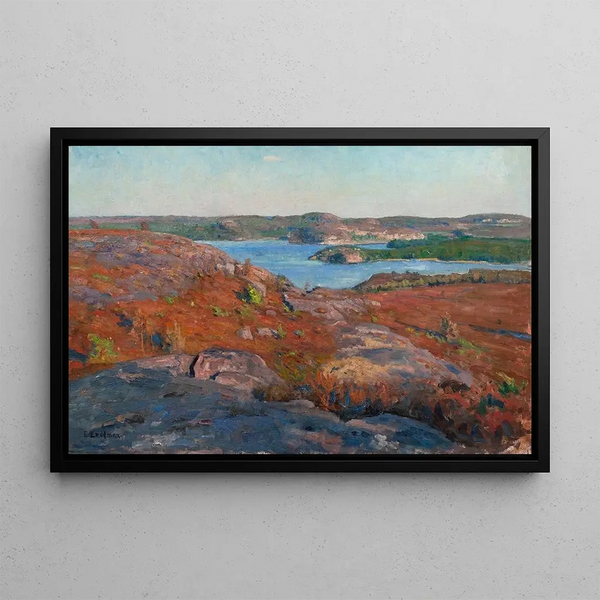 Landscape of Fjärås Halland - Elias Erdtman — framed artwork on a wall