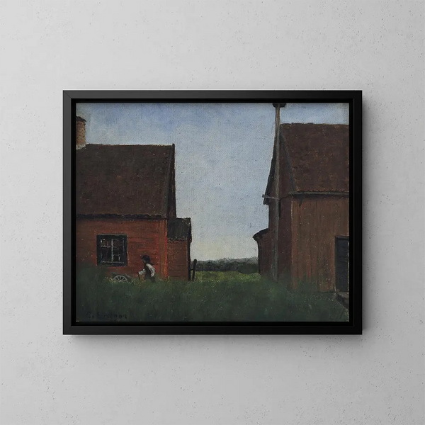 Scene of Lommaryd, Småland - Elias Erdtman — framed artwork on a wall