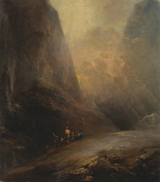 Mountain landscape painting with bandits - Elias Martin — artwork view