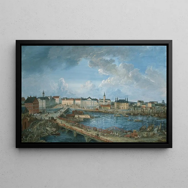 View of Stockholm V - Elias Martin — framed artwork on a wall