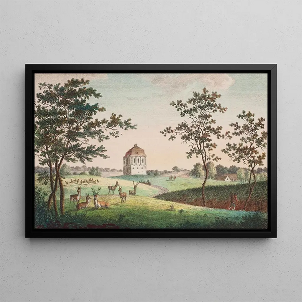 L'Ermitage à Dyrehaven - Elias Meyer — framed artwork on a wall