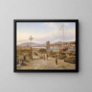 View on Buda - Elias Pieter van Bommel — framed artwork on a wall