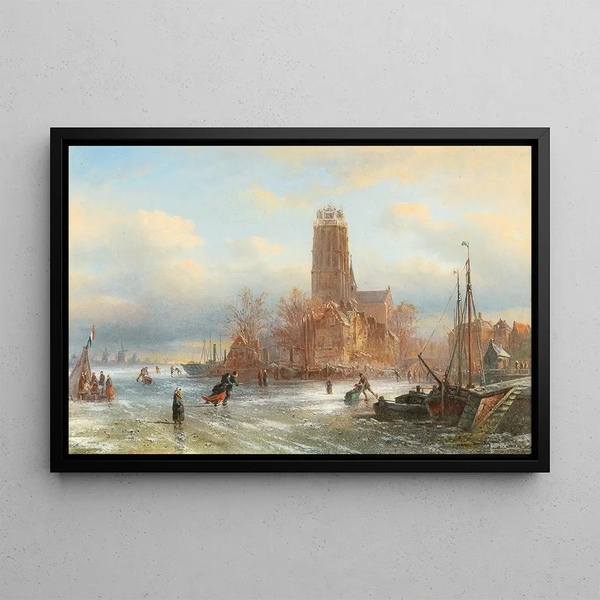Dordrecht Pattern Painting - Elias Pieter van Bommel — framed artwork on a wall