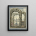 Project of painting for a room with stone arches, a fountain, and a view of a garden - Elias van Nijmegen — framed artwork on a wall