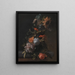 A bowl of flowers - Elias van den Broeck — framed artwork on a wall