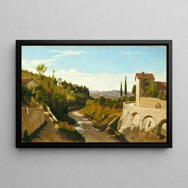Fiesole Painting - Elihu Vedder — framed artwork on a wall