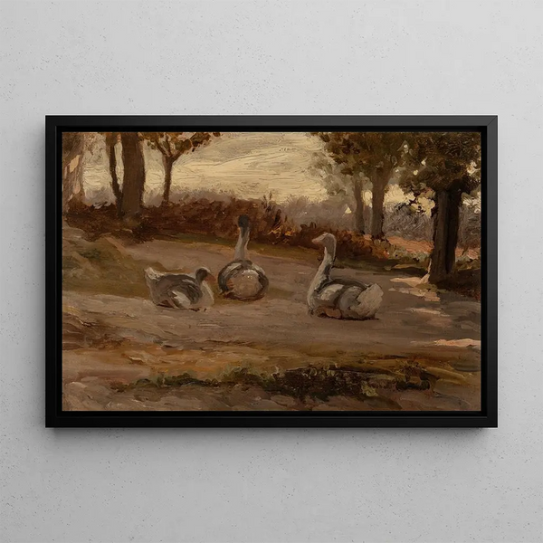 Geese - Elihu Vedder — framed artwork on a wall
