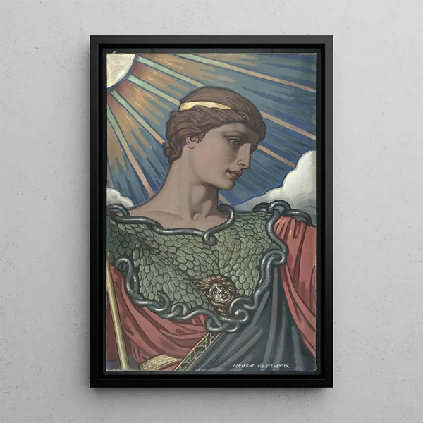 Reproduction of the painting Head of Minerva - Elihu Vedder