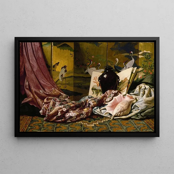 Japanese Still Life Painting - Elihu Vedder — framed artwork on a wall