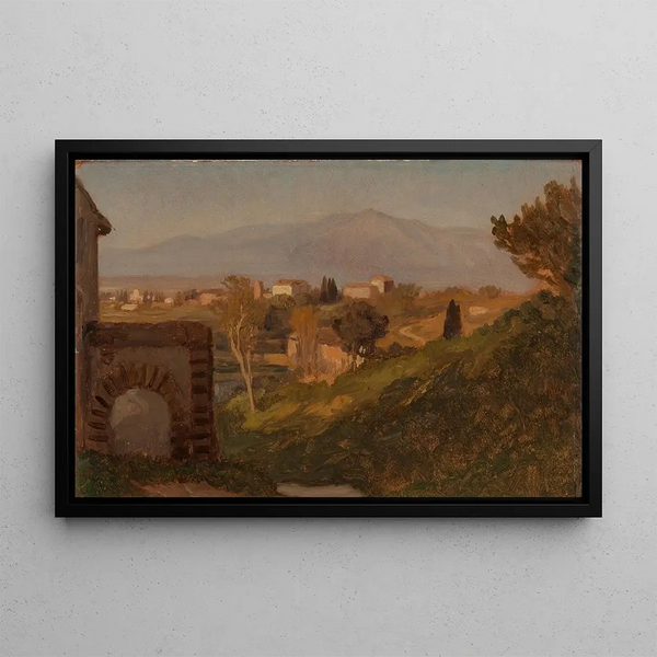 Roman Countryside Painting - Elihu Vedder — framed artwork on a wall