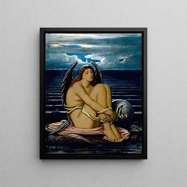 L'âme en esclavage - Elihu Vedder — framed artwork on a wall