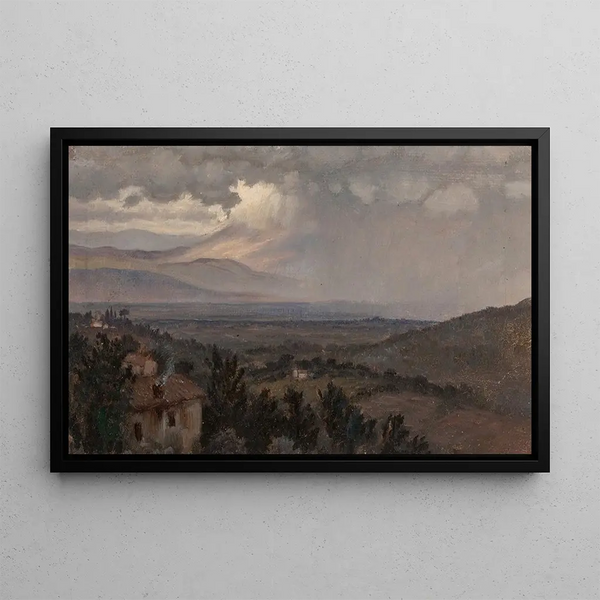 Landscape of Umbria, Italy - Elihu Vedder — framed artwork on a wall