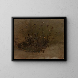 Wildflowers Painting - Elihu Vedder — framed artwork on a wall