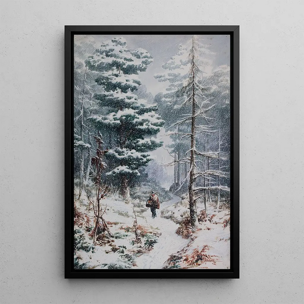 Bois de Rednal en hiver - Elijah Walton — framed artwork on a wall