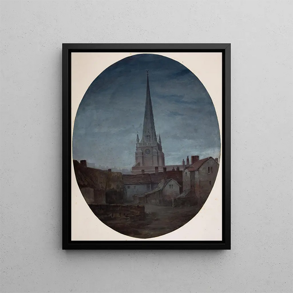 Église Saint-Martin de Birmingham la nuit - Elijah Walton — framed artwork on a wall