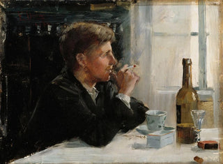 a seated man at the table - Elin Danielson-Gambogi — artwork view