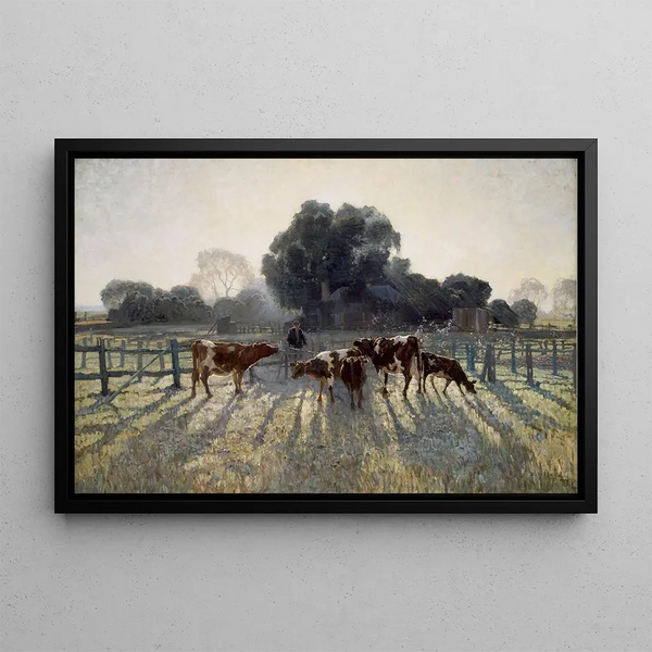 Spring Frost Painting - Elioth Gruner — framed artwork on a wall