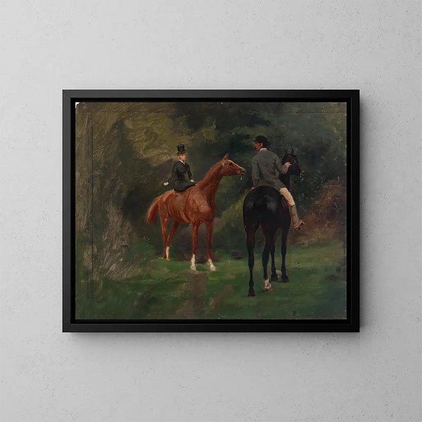 Figures on Horseback - Eliphalet Fraser Andrews — framed artwork on a wall