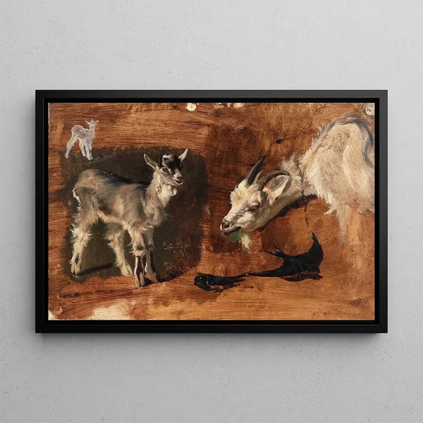 Chèvres - Eliphalet Fraser Andrews — framed artwork on a wall