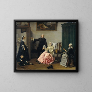 Visit to the doctor - Elisabeth Geertruida Wassenbergh — framed artwork on a wall