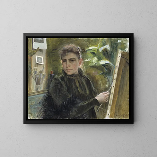 Self-portrait - Elisabeth Keyser — framed artwork on a wall
