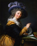 Countess of Crès Former title from 1963 to 1992 Lady folding a letter - Elisabeth Louise Vigée Le Brun — artwork view