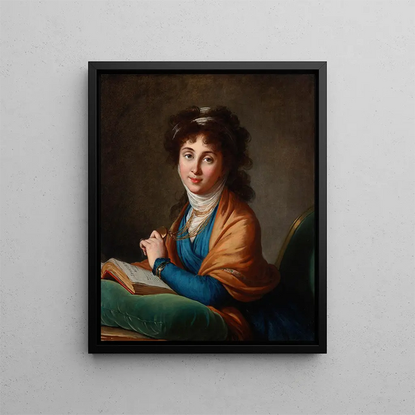 Portrait Painting of Natalia Zakharovna Kolycheva née Hitrovo - Elisabeth Louise Vigée Le Brun — framed artwork on a wall