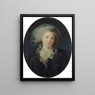 Portrait painting presumed of Charlotte Françoise Bergeret de Norinval - Elisabeth Louise Vigée Le Brun — framed artwork on a wall