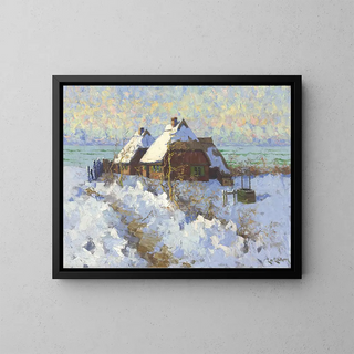 Winter Landscape Painting - Elisabeth von Eicken — framed artwork on a wall