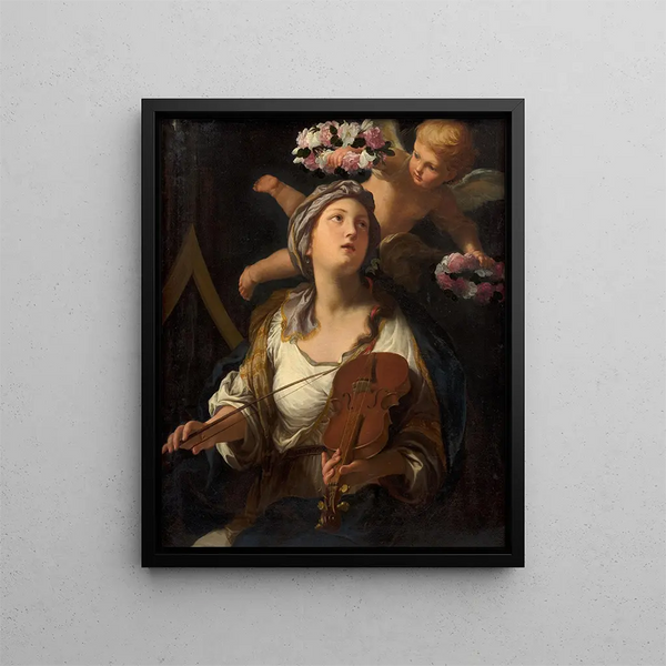 Saint Cecilia - Elisabetta Sirani — framed artwork on a wall