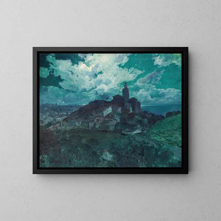 Night in Cadaqués - Eliseo Meifrén — framed artwork on a wall