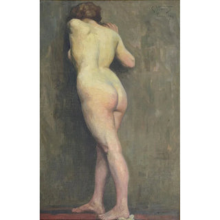 Female nude painting from behind - Eliseu Visconti — artwork view