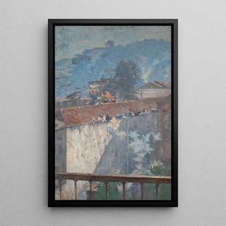 Pigeons from my studio - Eliseu Visconti — framed artwork on a wall