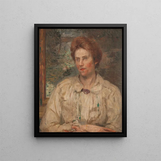 Portrait of Louise - Eliseu Visconti — framed artwork on a wall