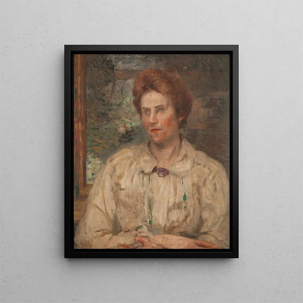 Portrait of Louise - Eliseu Visconti — framed artwork on a wall