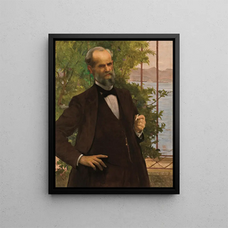 Portrait Painting of M. Simas - Eliseu Visconti — framed artwork on a wall